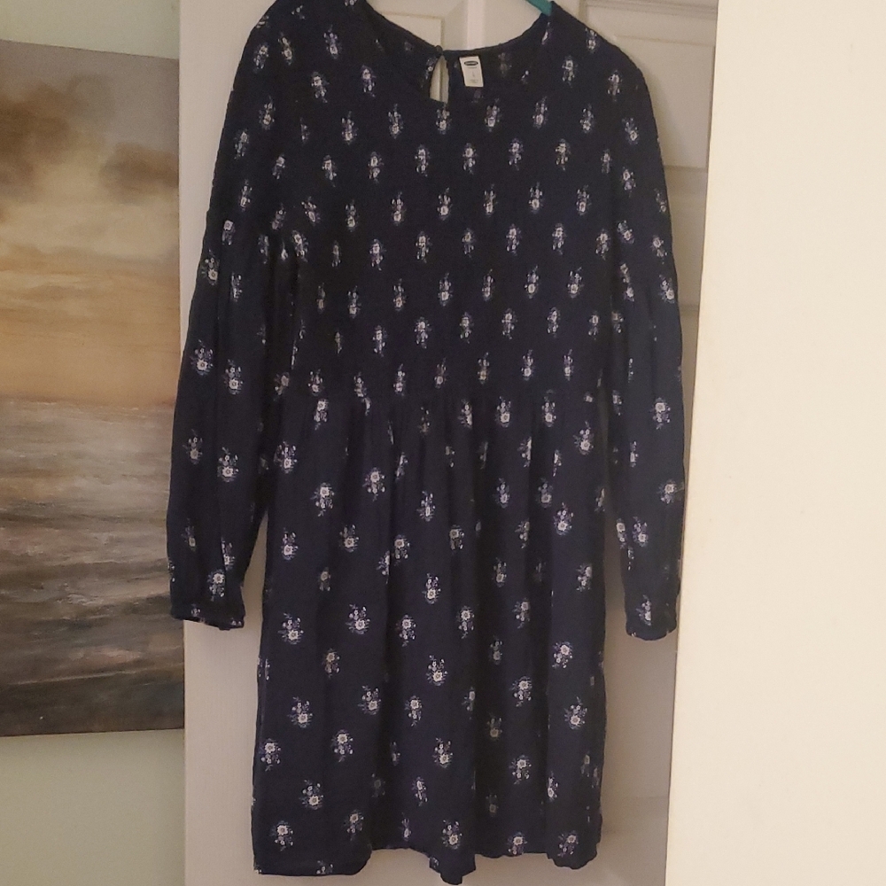 Navy Blue Floral Dress